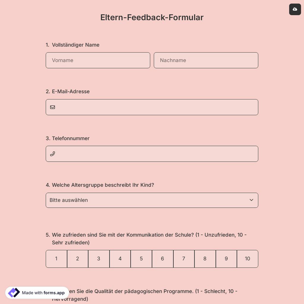 Eltern-Feedback-Formular
