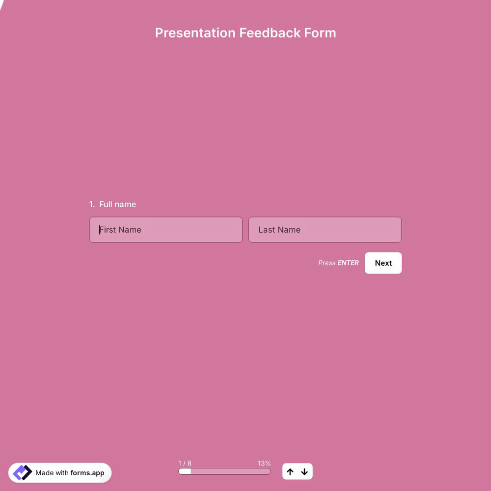 Presentation Feedback Form