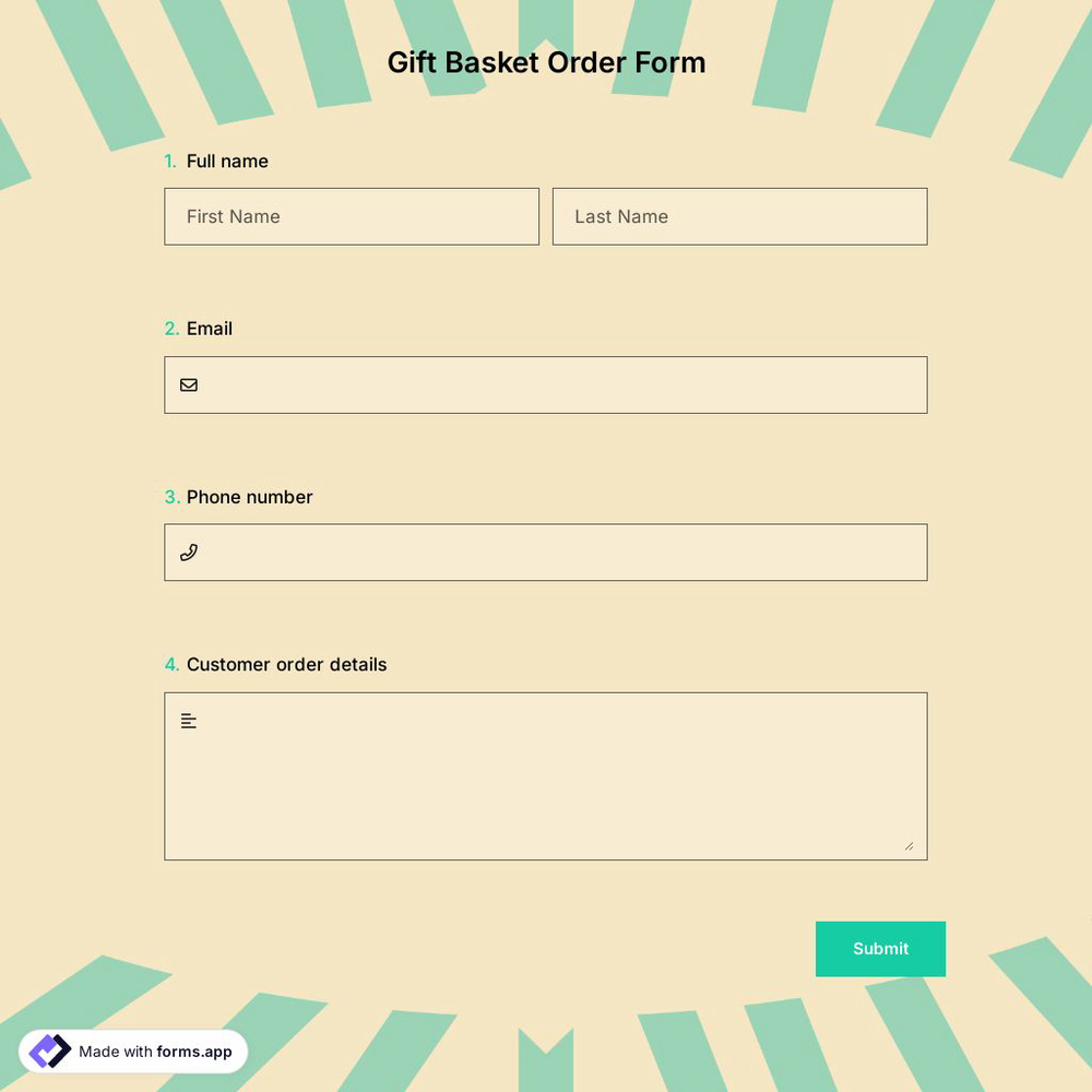 Gift Basket Order Form