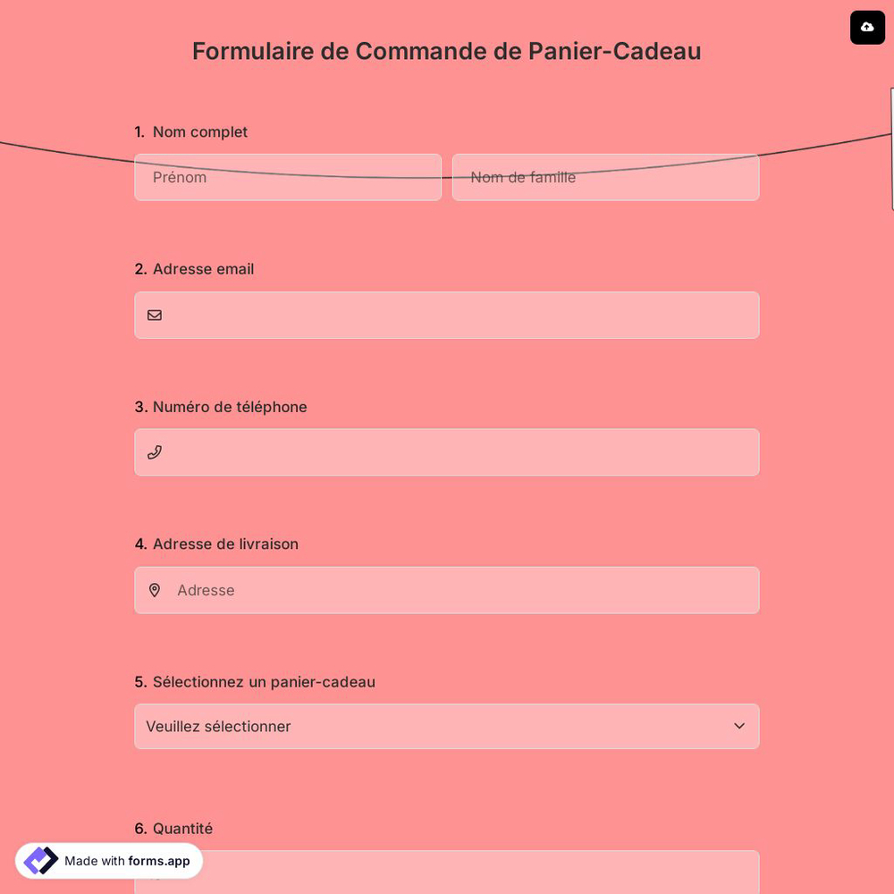 Formulaire de Commande de Panier-Cadeau