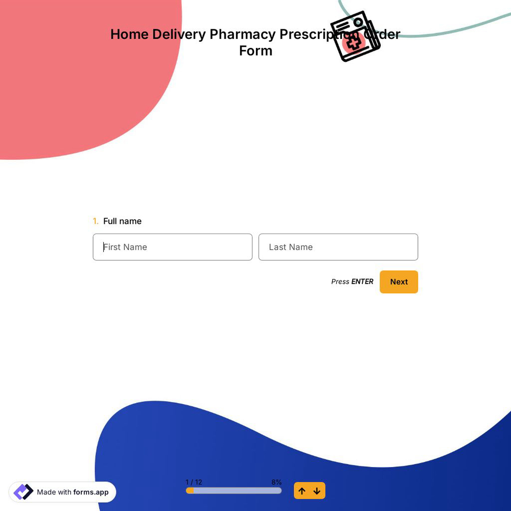 Home Delivery Pharmacy Prescription Order Form