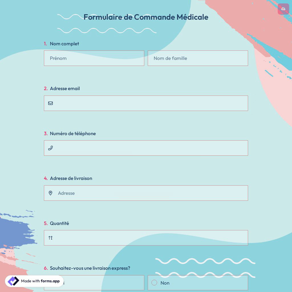 Formulaire de Commande Médicale