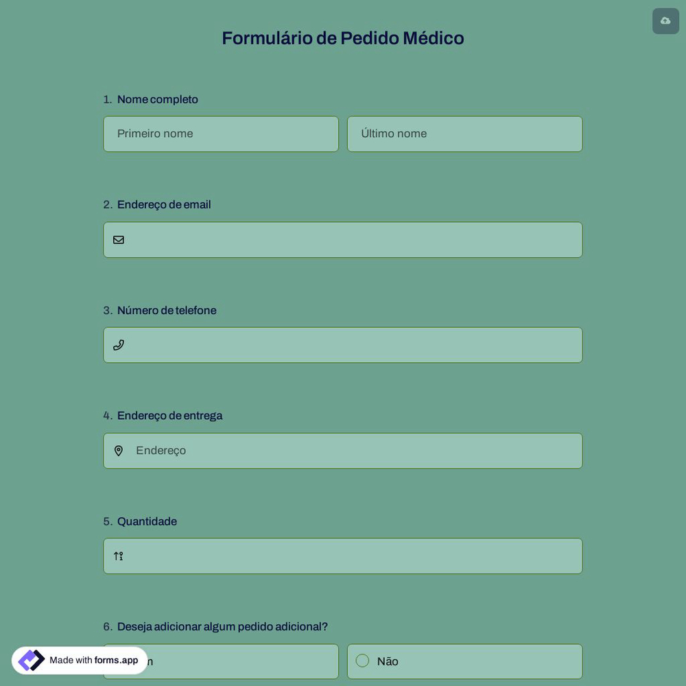 Formulário de Pedido Médico