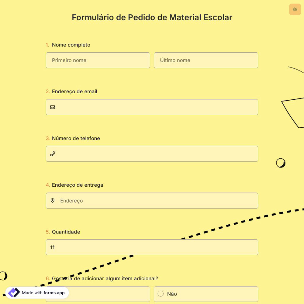 Formulário de Pedido de Material Escolar