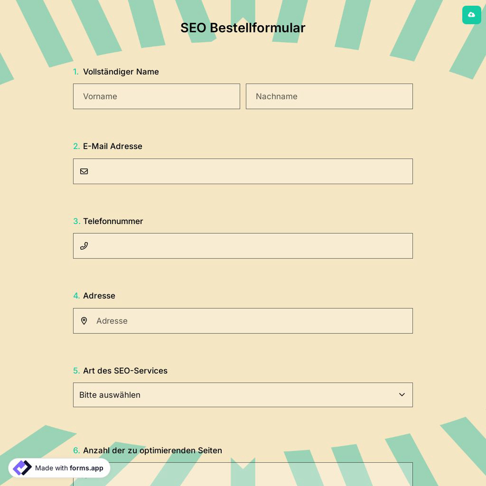 SEO Bestellformular