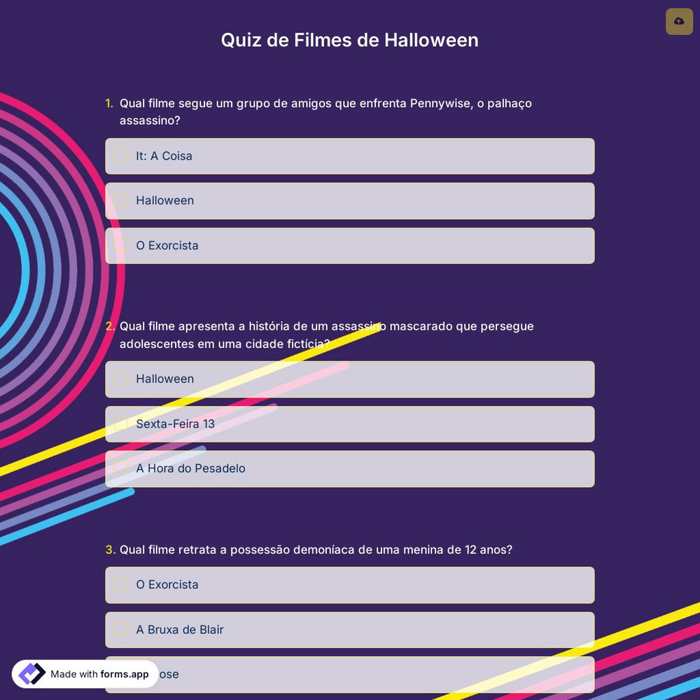 Quiz de Filmes de Halloween