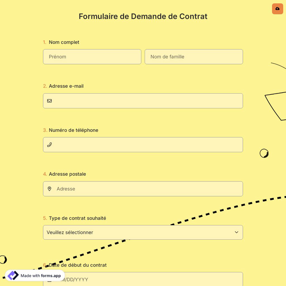 Formulaire de Demande de Contrat