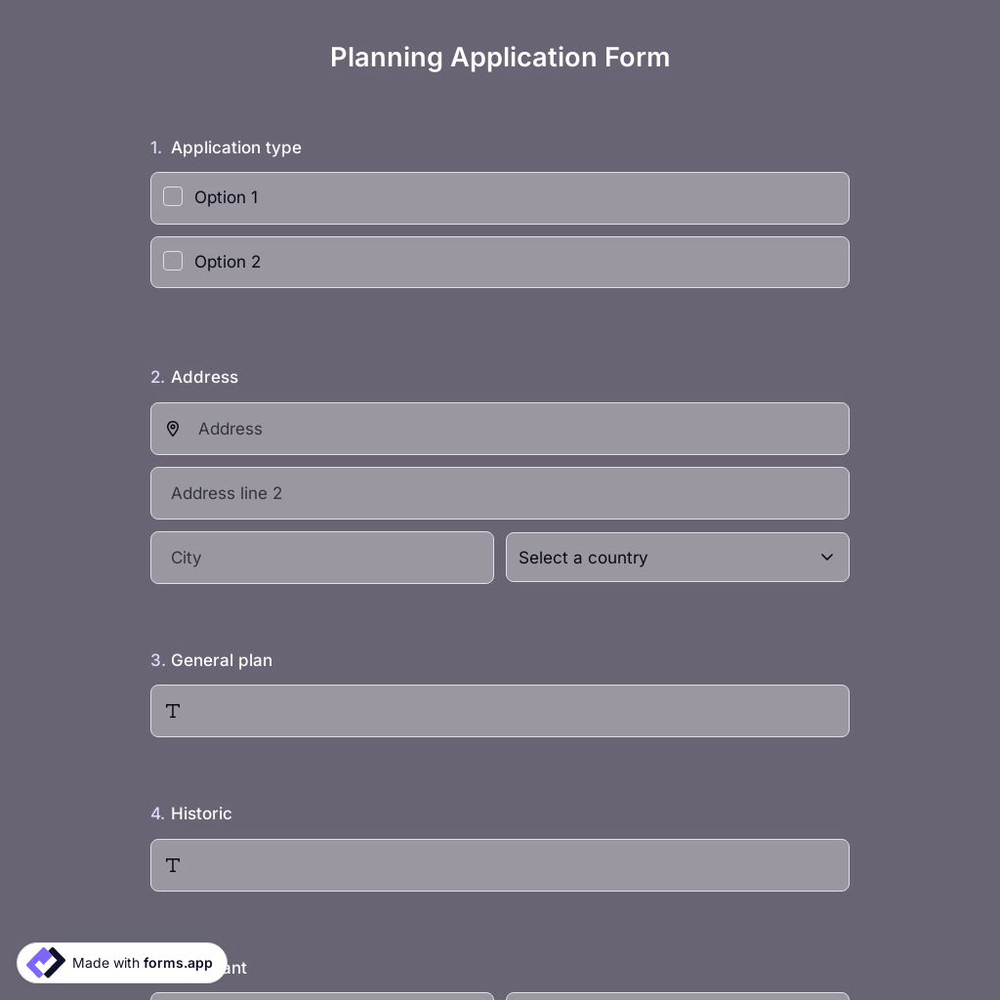 Planning Application Form
