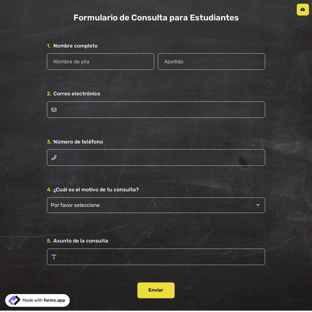 Formulario de Consulta para Estudiantes
