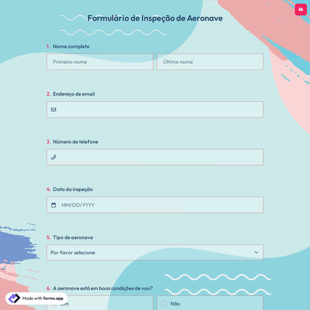 Formulário de Inspeção de Aeronave