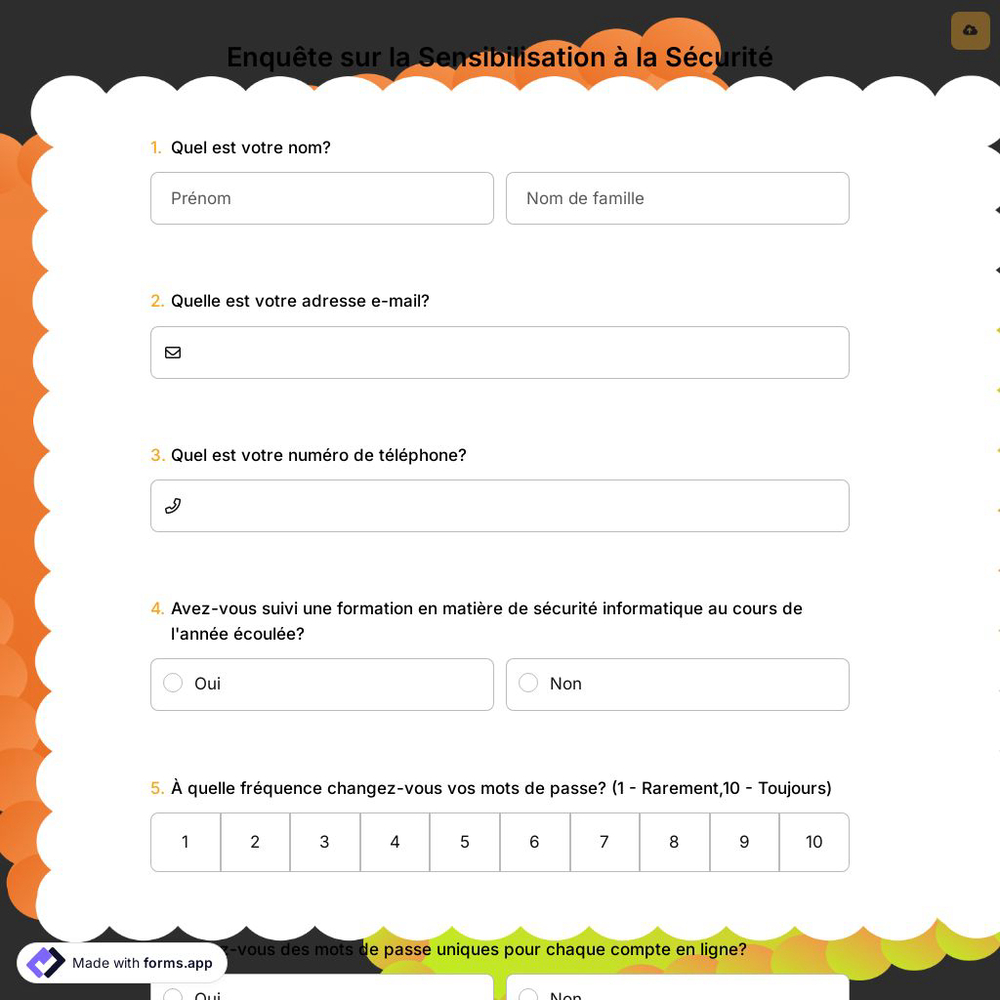 Enquête sur la Sensibilisation à la Sécurité