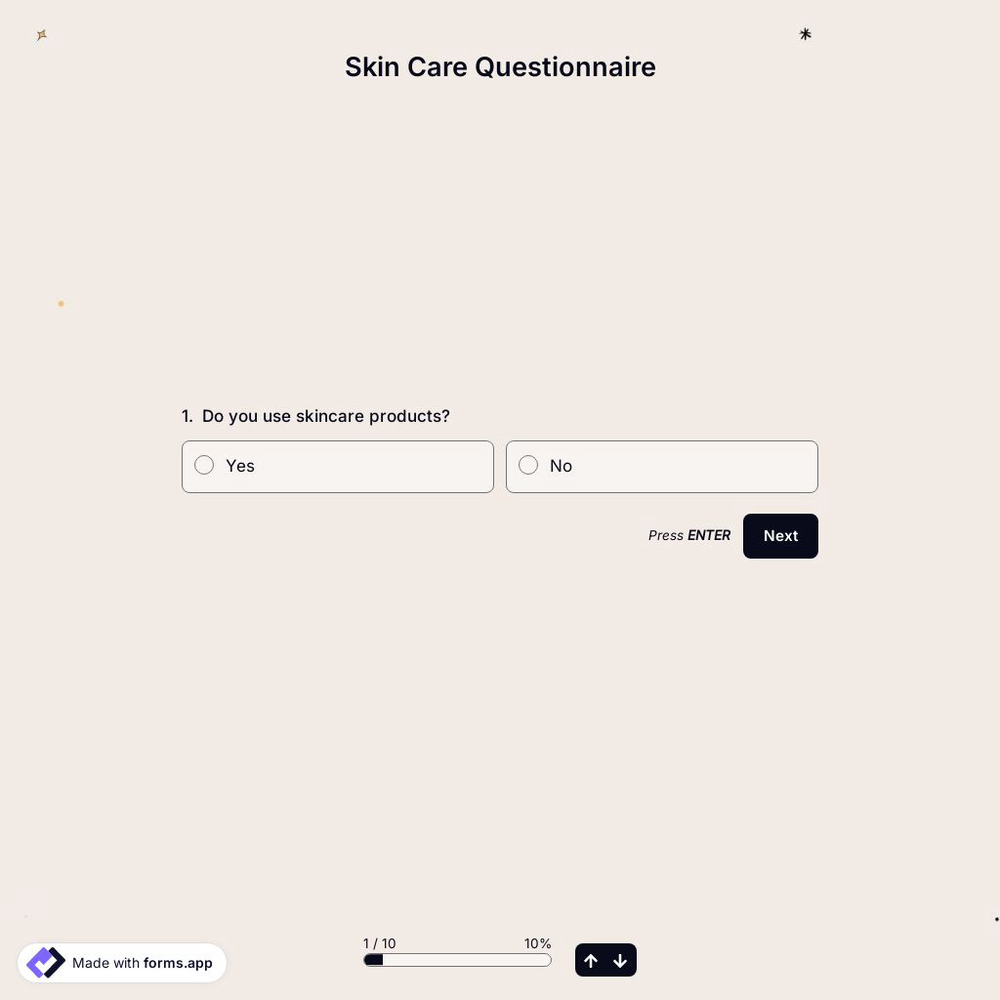 Skin Care Questionnaire