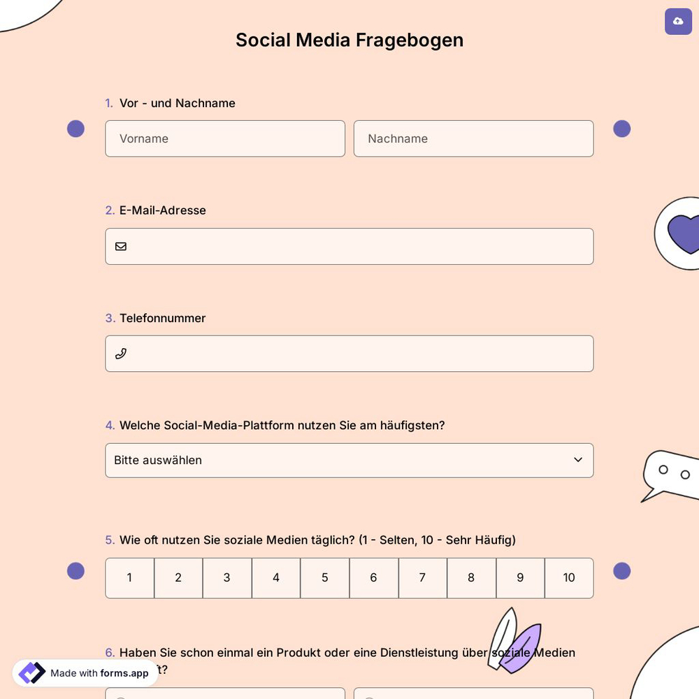 Social Media Fragebogen