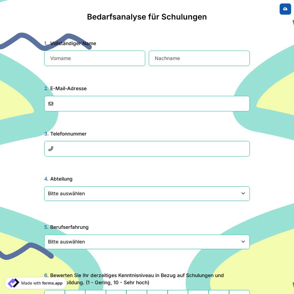 Bedarfsanalyse für Schulungen
