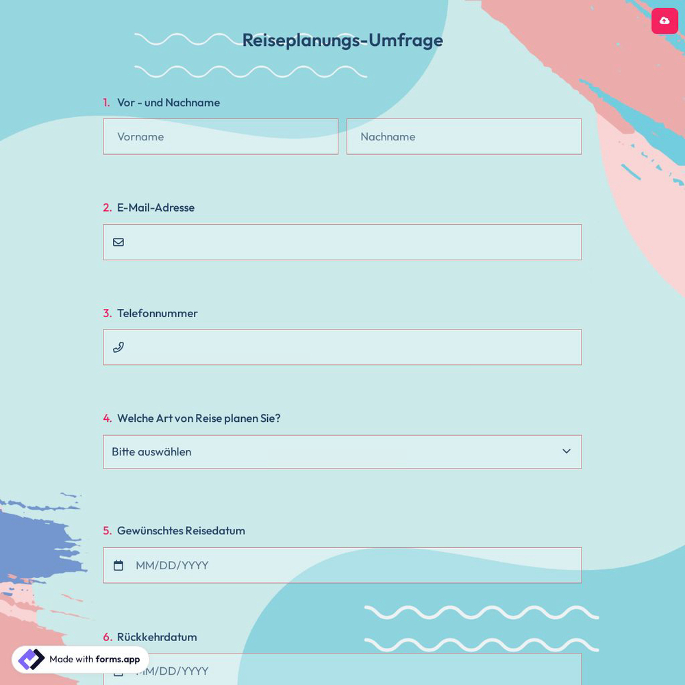 Reiseplanungs-Umfrage