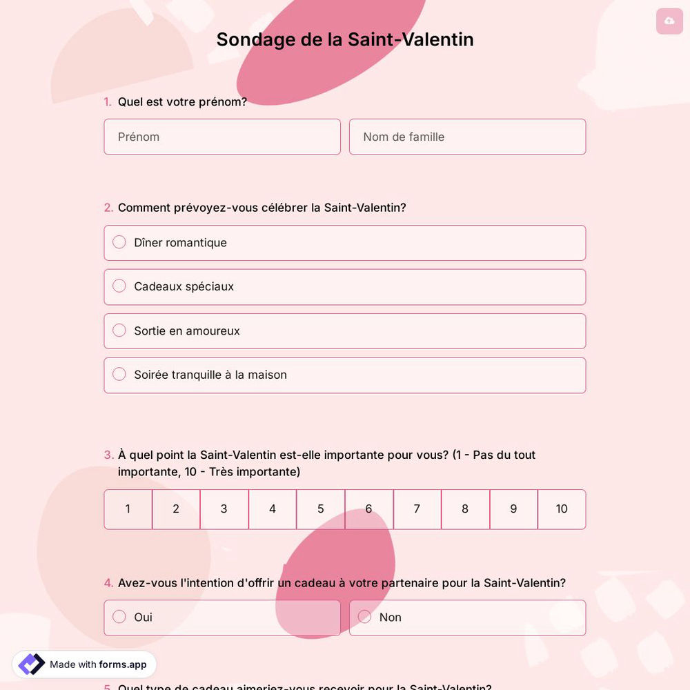 Sondage de la Saint-Valentin