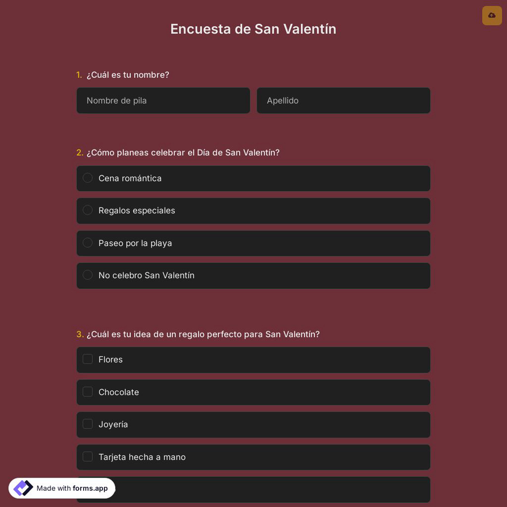 Encuesta de San Valentín