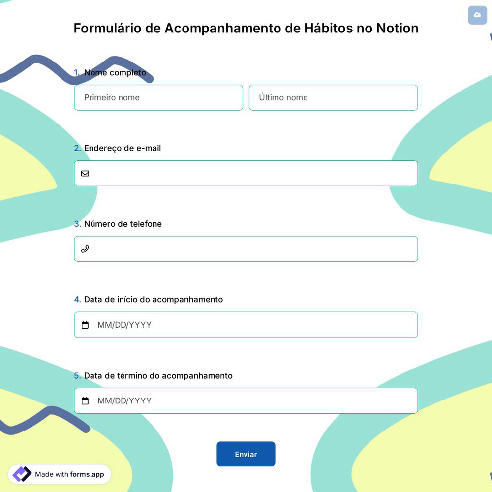 Formulário de Acompanhamento de Hábitos no Notion