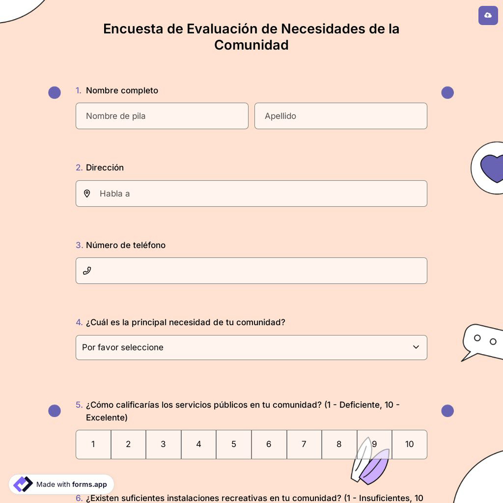Encuesta de Evaluación de Necesidades de la Comunidad
