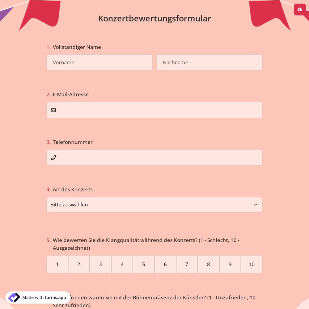 Konzertbewertungsformular