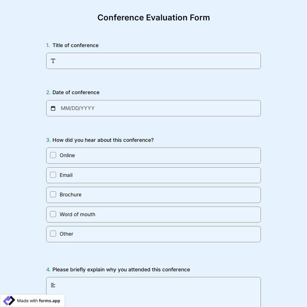 Conference Evaluation Form