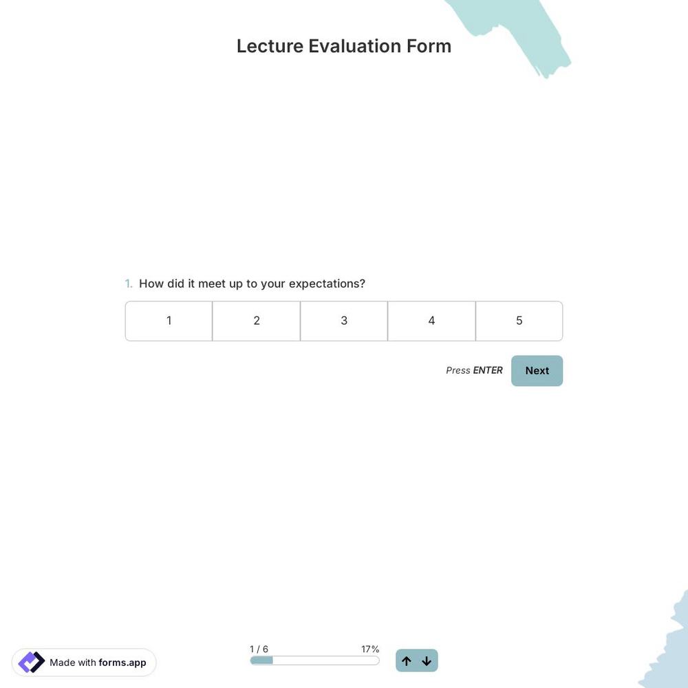 Lecture Evaluation Form
