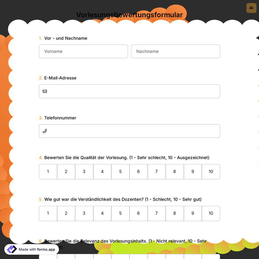 Vorlesungsbewertungsformular