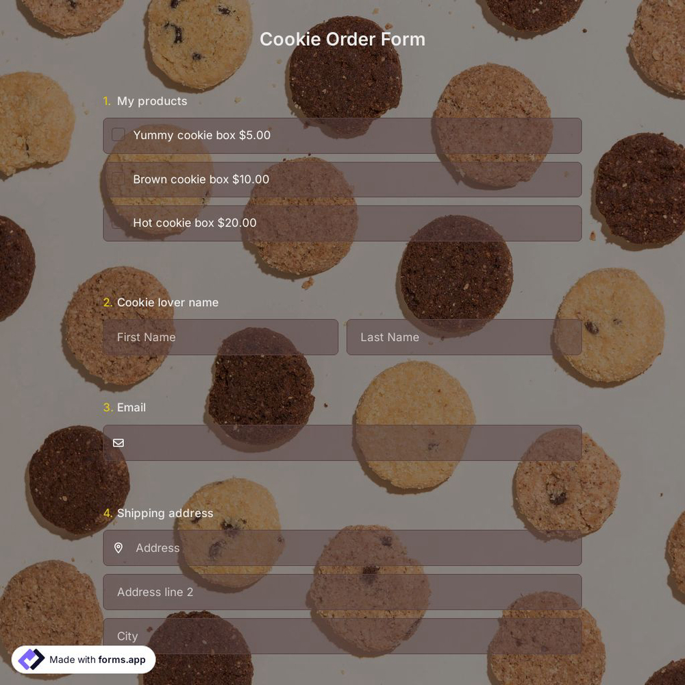 Cookie Order Form