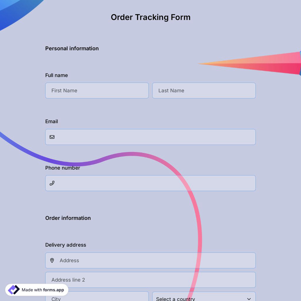 Order Tracking Form