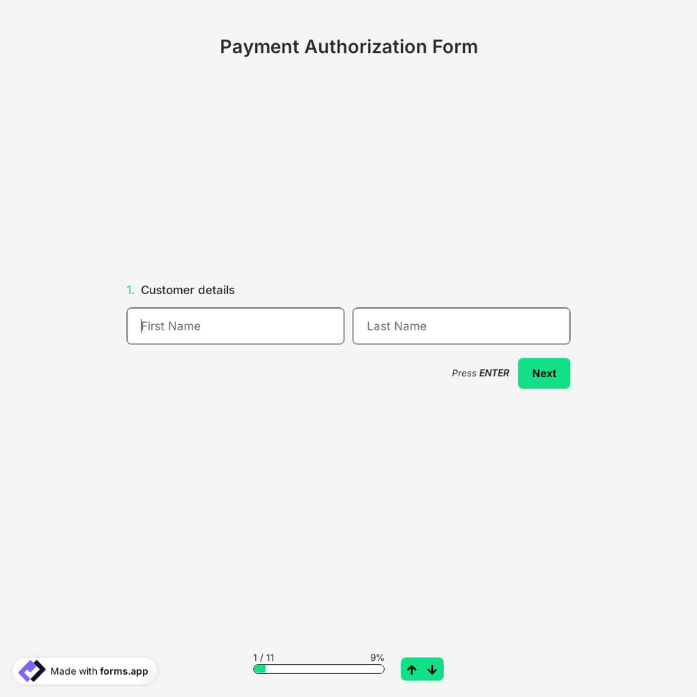 Payment Authorization Form