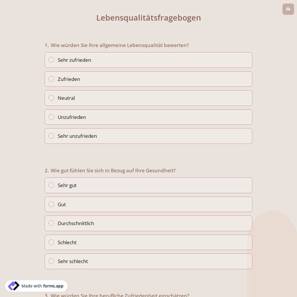 Lebensqualitätsfragebogen