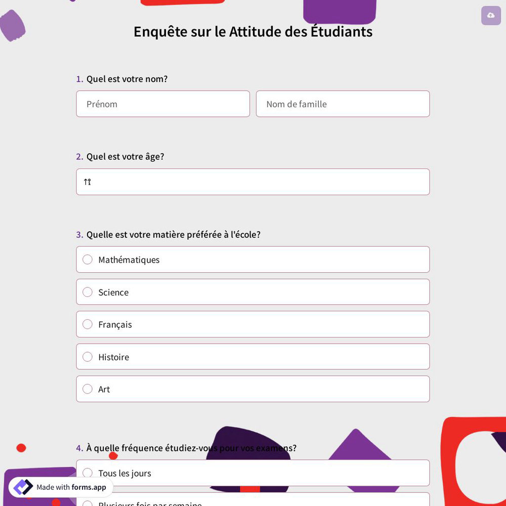 Enquête sur le Attitude des Étudiants