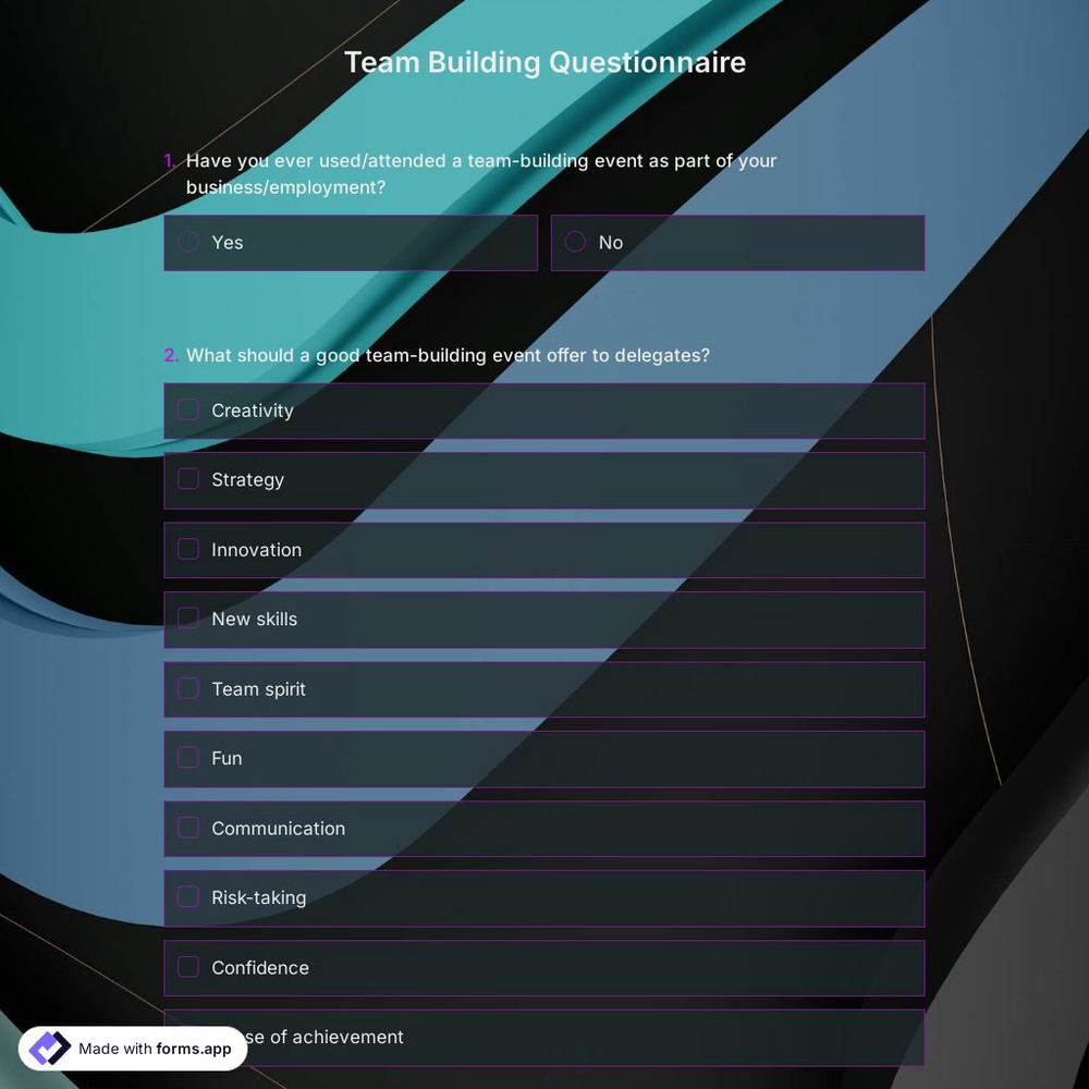 Team Building Questionnaire