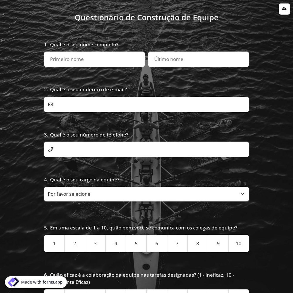 Questionário de Construção de Equipe