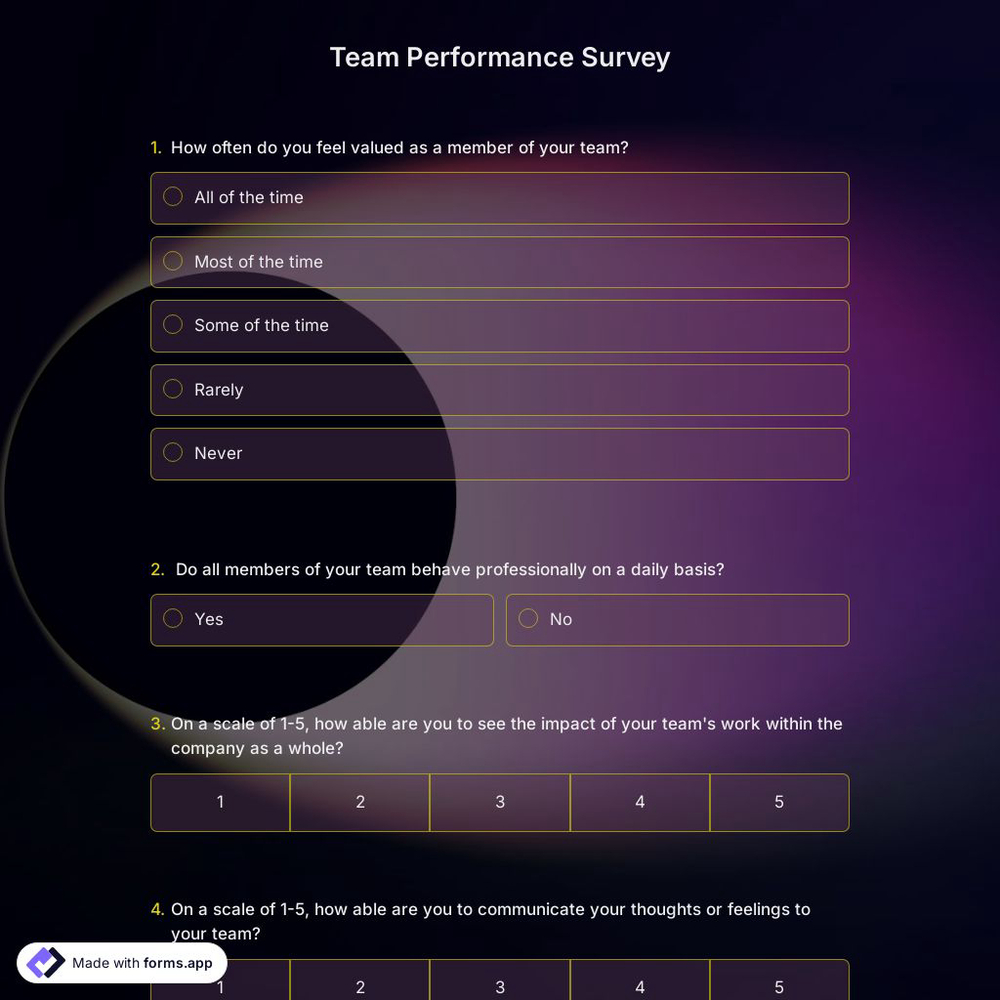 Team Performance Survey
