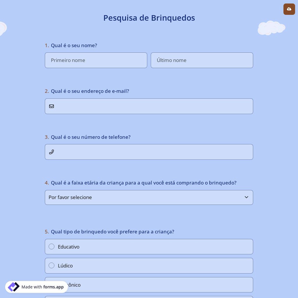 Pesquisa de Brinquedos