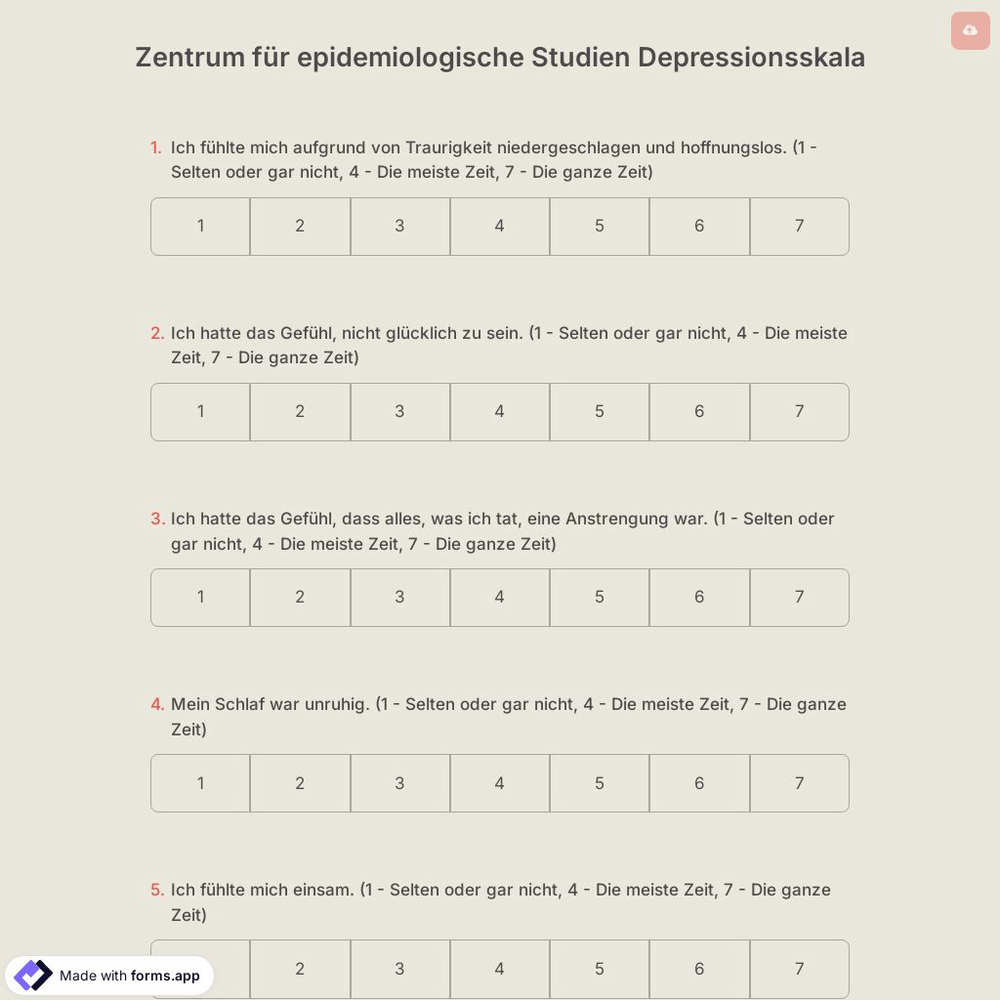 Zentrum für epidemiologische Studien Depressionsskala