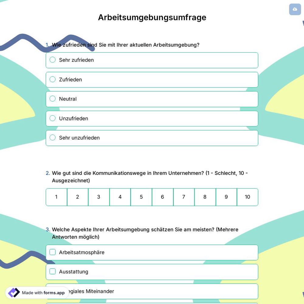 Arbeitsumgebungsumfrage