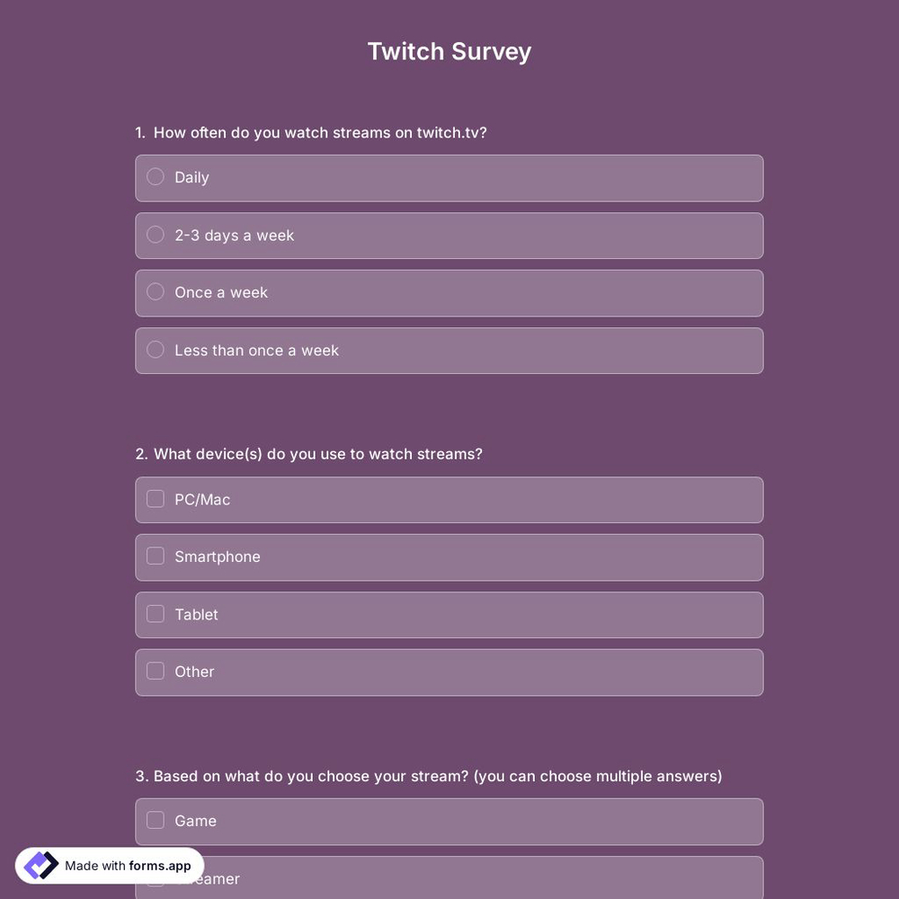 Twitch Survey