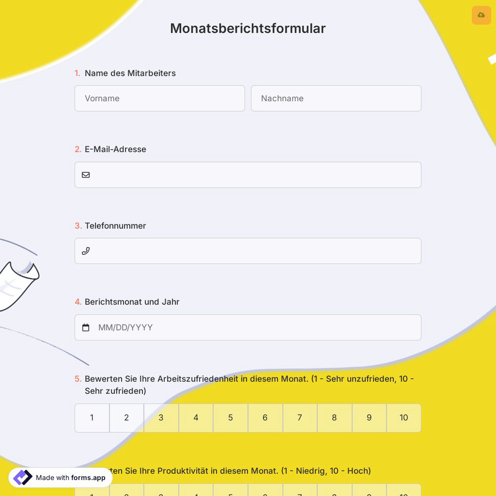 Monatsberichtsformular