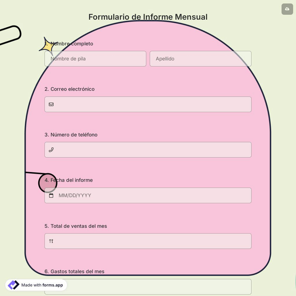 Formulario de Informe Mensual