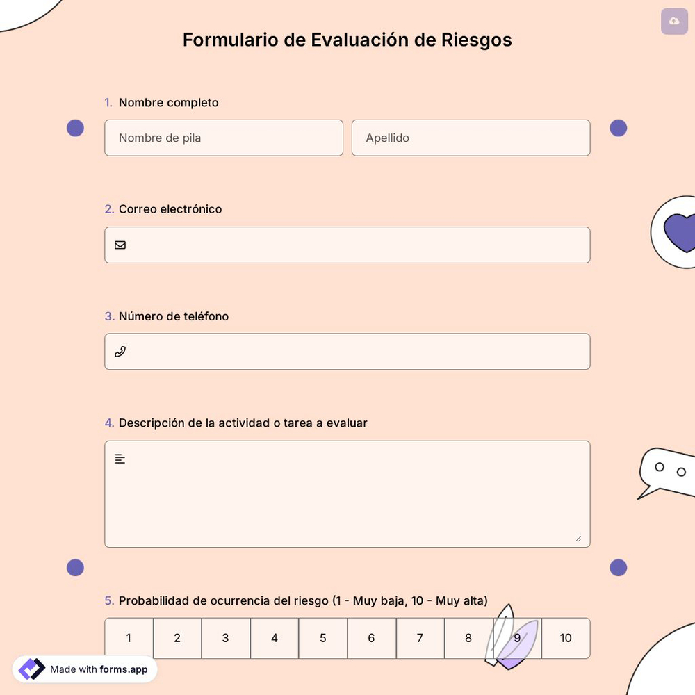 Formulario de Evaluación de Riesgos en Línea