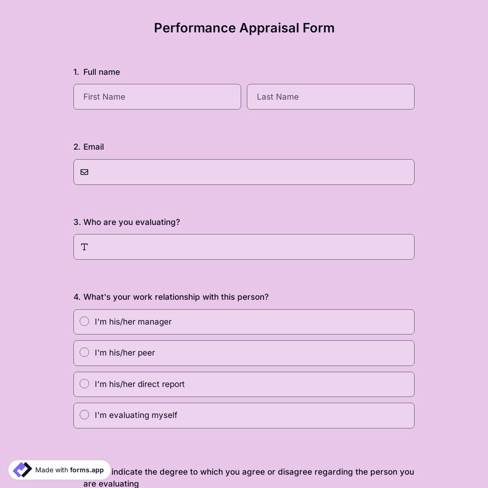 Performance Appraisal Form