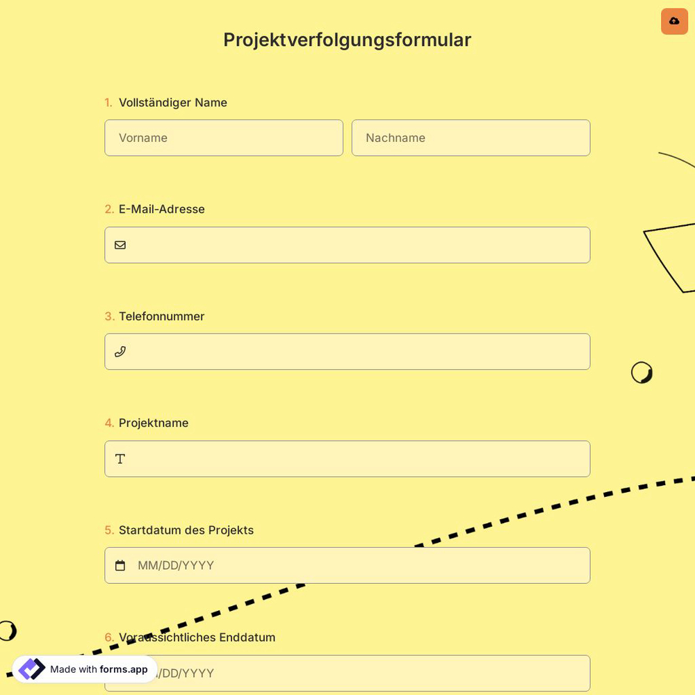 Projektverfolgungsformular