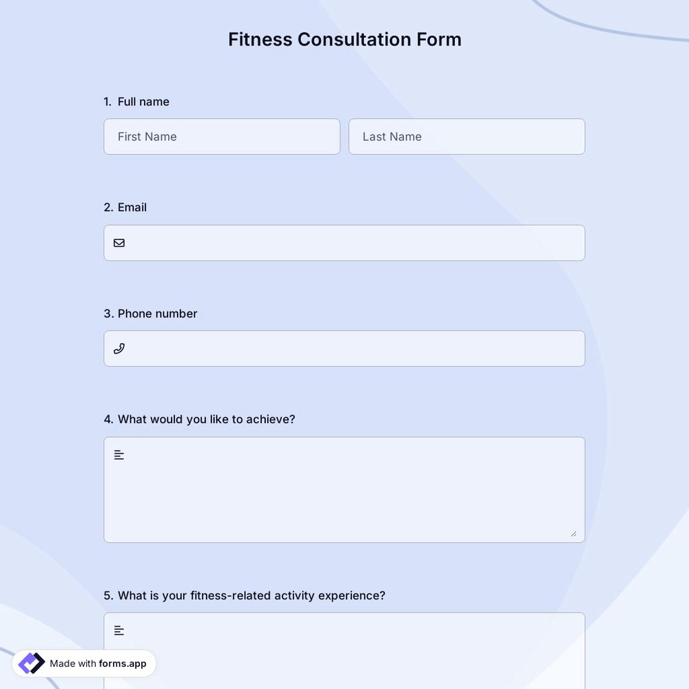 Fitness Consultation Form