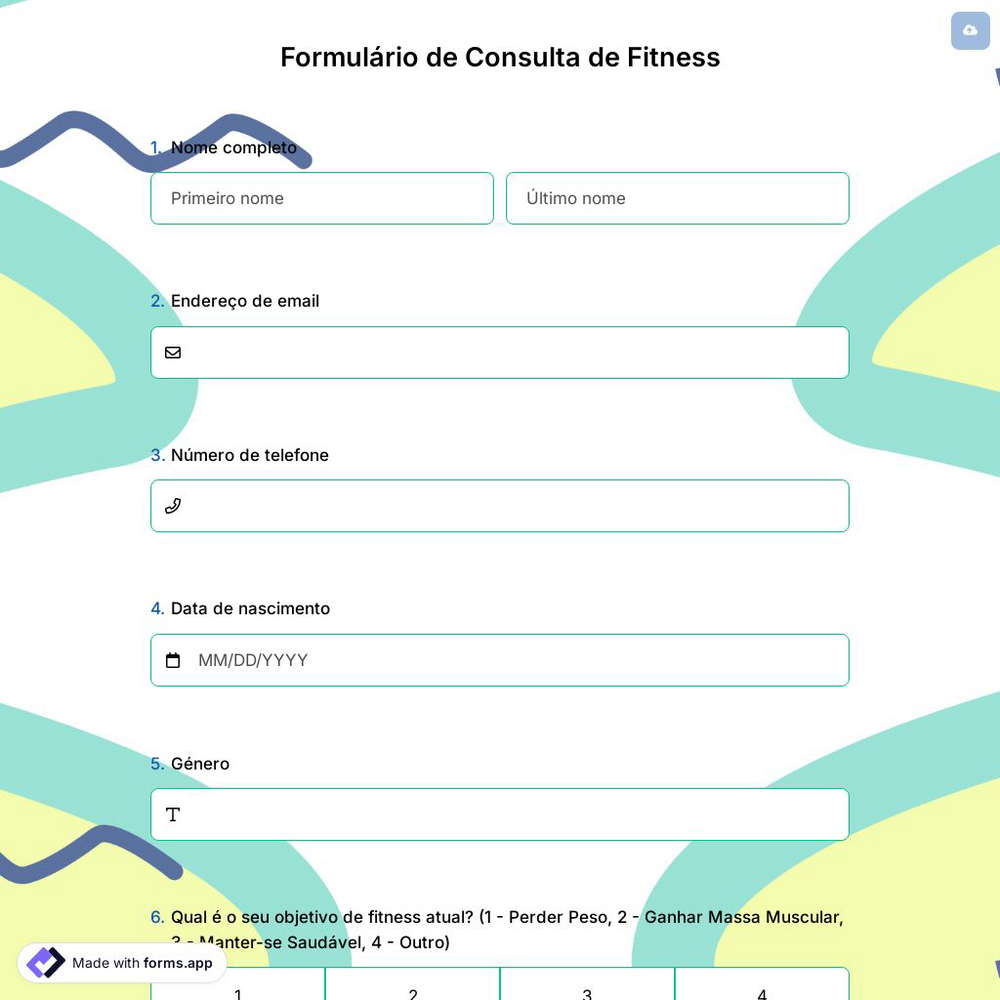 Formulário de Consulta de Fitness