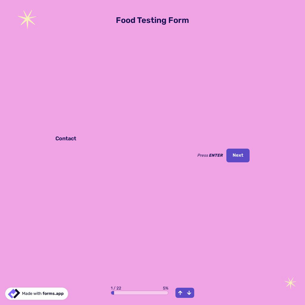 Food Testing Form