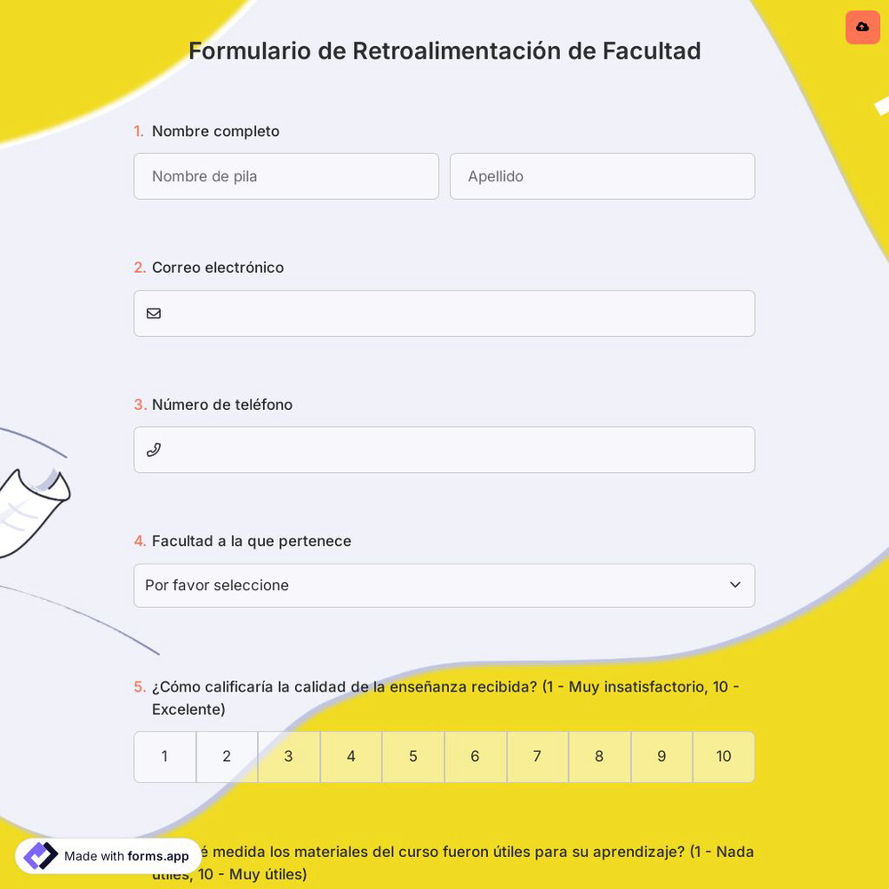 Formulario de Retroalimentación de Facultad