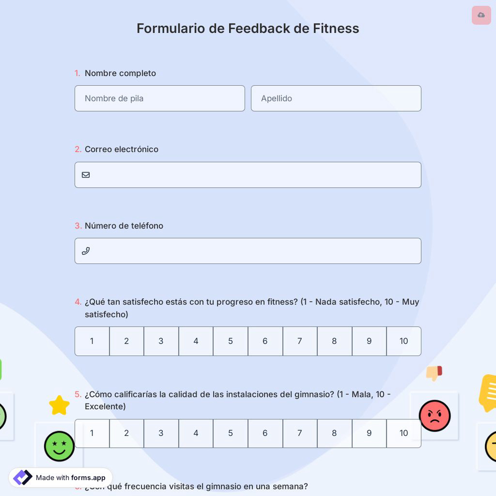 Formulario de Feedback de Fitness