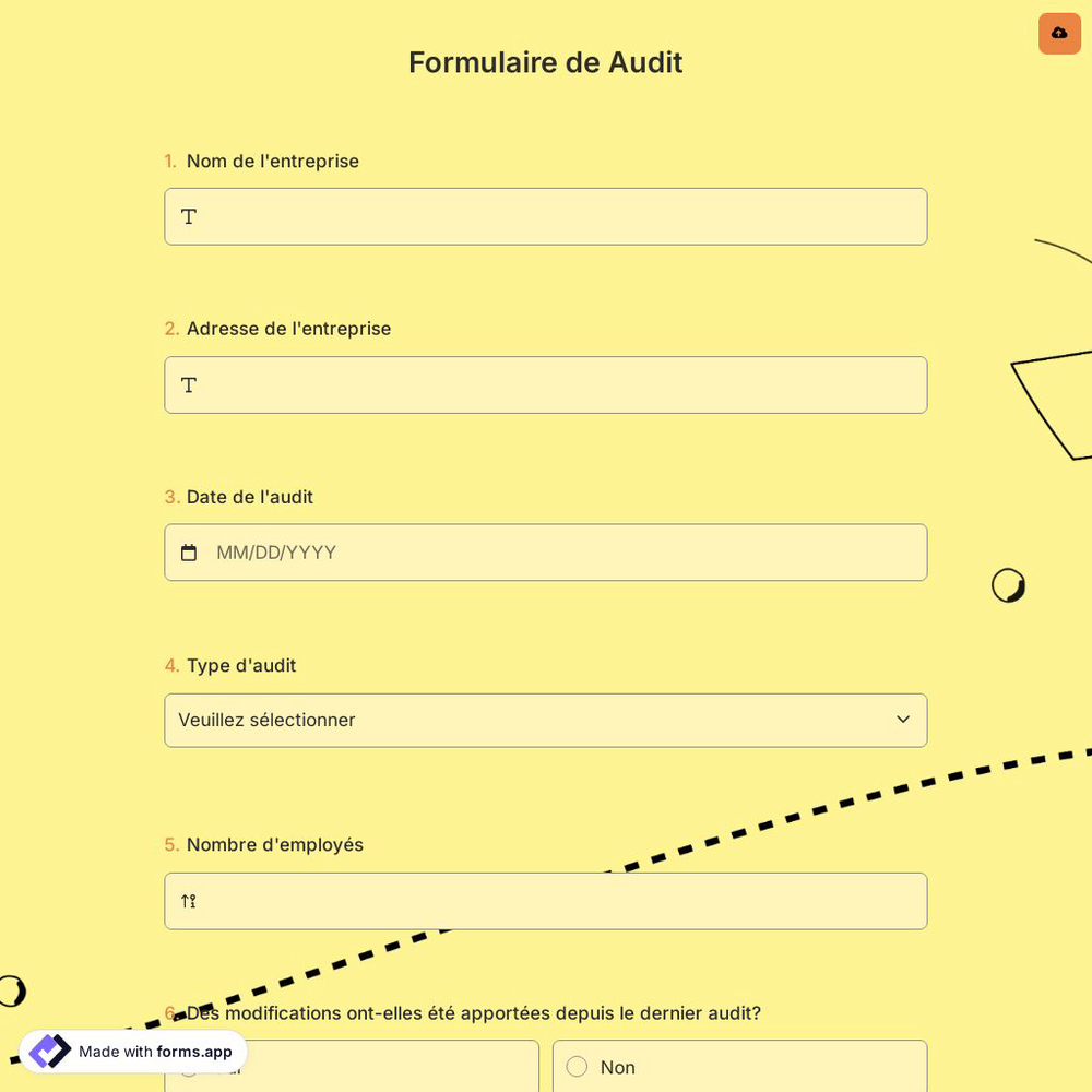 Formulaire de Audit